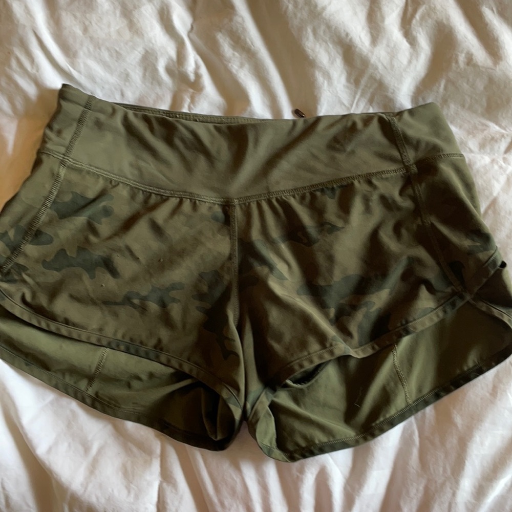 Camo lululemon speed shorts